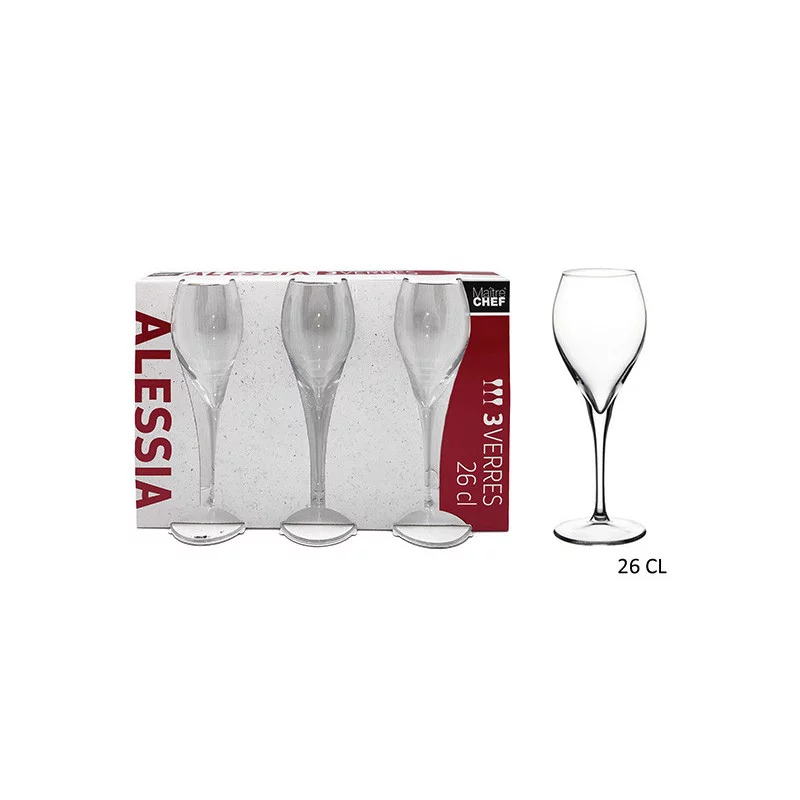 3 VERRES A PIED ALESSIA 26CL