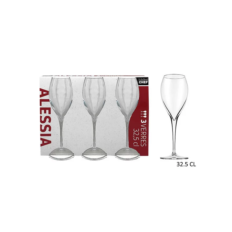 3 VERRES A PIED ALESSIA 32.5CL