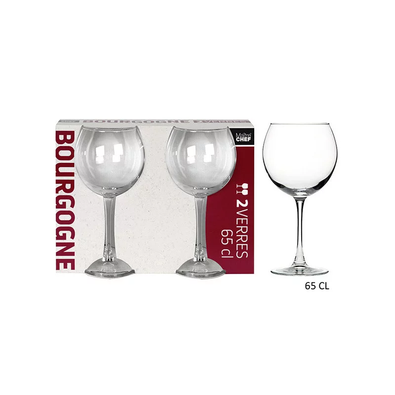 2 VERRES A PIED BOURGOGNE 65CL