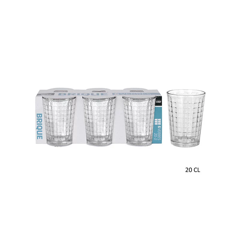 6 VERRES STRIPES 20CL