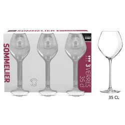 3 VERRES A PIED SOMMELIER 35CL