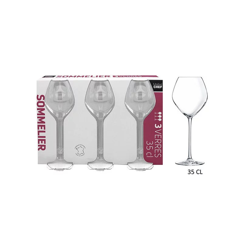3 VERRES A PIED SOMMELIER 35CL