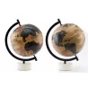 GLOBE BOIS SUR PIED EN MARBRE 43X34CM