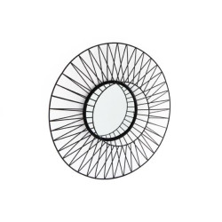 MIROIR FILAIRE METAL NOIR 75X14CM EFFET
