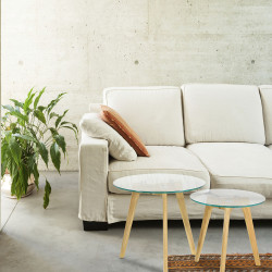 TABLE GIGOGNE EN VERRE TREMPE X2