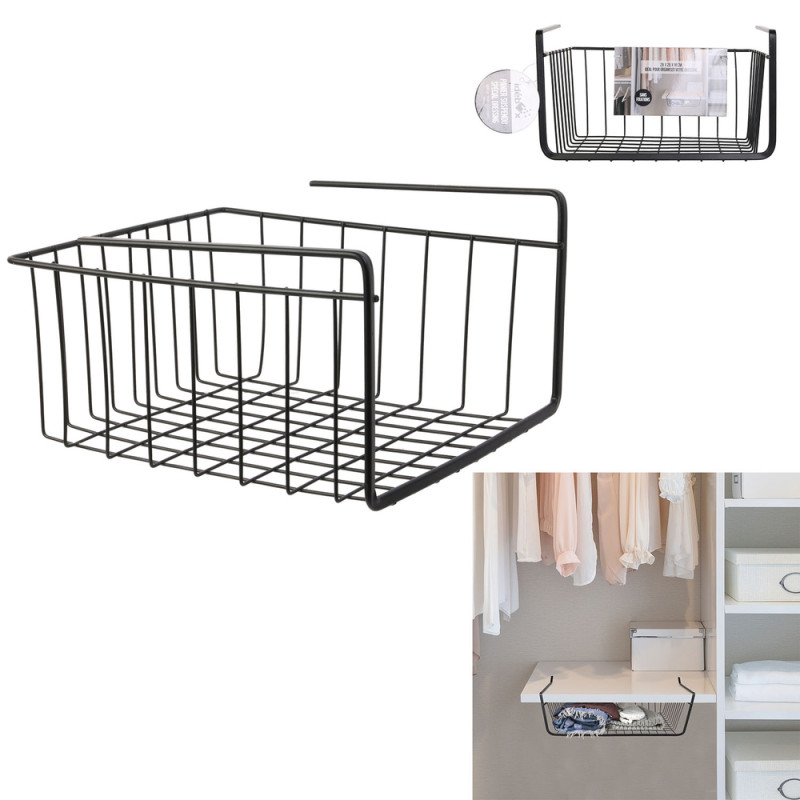 PANIER SUSPENDU METAL FILAIRE NOIR 26X14 PANIER SUSPENDU METAL FILAIRE NOIR 26X14