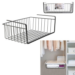 PANIER SUSPENDU METAL FILAIRE NOIR 40X14