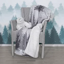 PLAID FOREST IMPRIME 152X150CM MOUTON AV