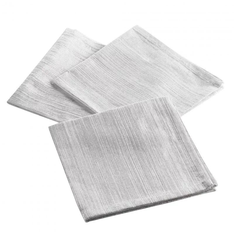 SERVIETTES DE TABLE X3 ELEGANCIA ARGENT