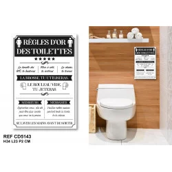 TOILE RÈGLES TOILETTES BLANC 23x34cm