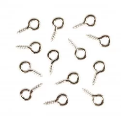 50 pitons à visser argentés - 5x10mm