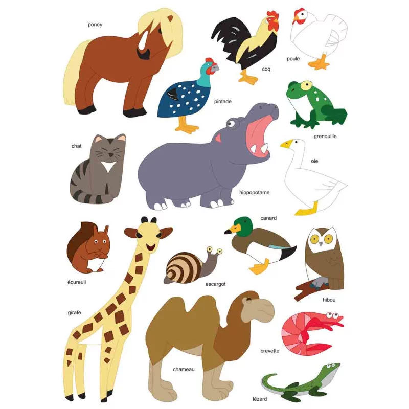 Gommettes animaux 3 - 32 pièces