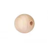 4 PERLES RONDES EN BOIS - DIAM. 3 CM - D